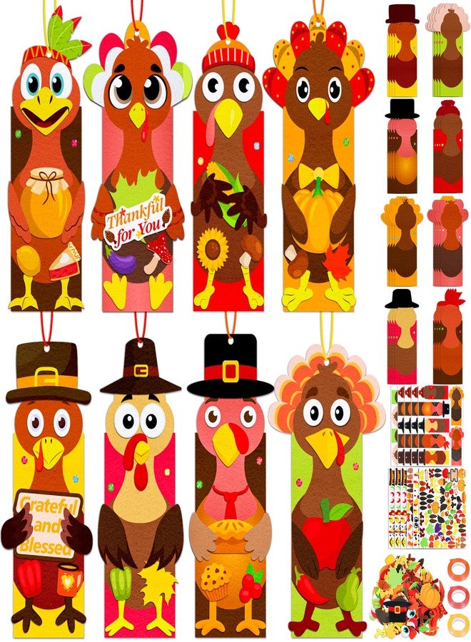 80UncleKimby 41 Sets Fall Thanksgiving Crafts for Kids DIY Bookmarks Turkey Kits Ages 4-8 Classroom Activities Bulk - Image 1
